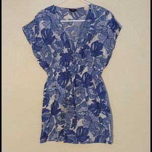 Blue/White Floral Top